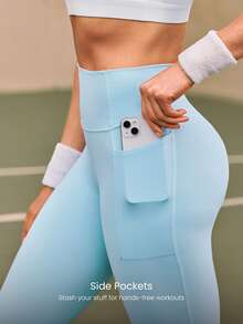 GLOWMODE Quần legging nén Powersculpt™ 26 inch, sẵn sàng cho những pha bứt phá, thấm hút mồ hôi, nhanh khô, nâng đỡ vô hình, ôm sát cơ thể, có túi bên hông, thích hợp cho tập luyện cường độ cao, tập gym, chạy bộ và hoạt động thể thao. - Màu xanh lam - Xem 4
