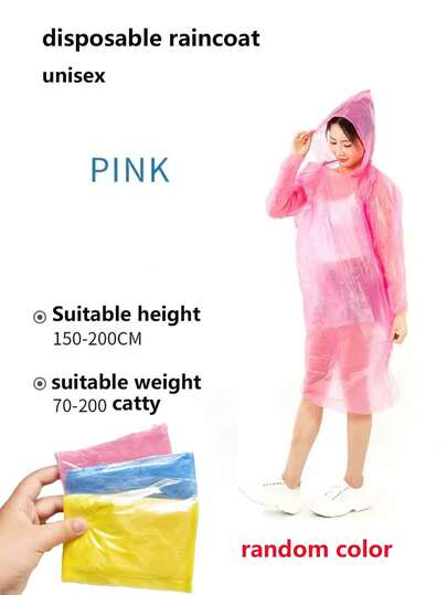 20 Disposable Waterproof Raincoats, Portable Adult Raincoats For Outdoor Hiking And Mountaineering Emergency, Waterproof Emergency Raincoats, Suitable For Outdoor Camping, Hiking, And Sports. Cordless (Color Randomly Packaged)