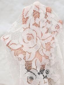 EMERY ROSE 女士时尚蕾丝短袖中长连衣裙，夏季 - 白色 - 查看 9