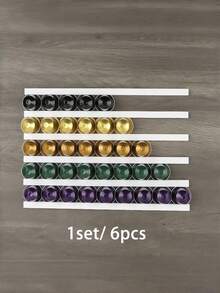 1 Set Of 6 Coffee Capsule Storage Racks, Compatible With Any Coffee Capsule Storage Racks And Kitchen Storage Organization Shelves(Excluding The Coffee And Coffee Machine Shown In The Image.) - Multicolor - View 11