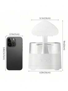 1 pieza Humidificador para el hogar, Humidificador en forma de nube de lluvia de colores, Máquina de aromaterapia con gotas de lluvia, Lámpara de ambiente para dormir, Luz nocturna en forma de nube de lluvia con 7 colores cambiantes, Adecuado para el hogar, la oficina y el dormitorio - Multicolor - Ver 9