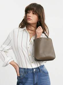 SHECARRY 女士时尚百搭手提包，适合日常通勤 - 綠色 - 查看 8