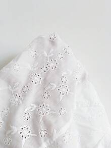 Soleia Women's Hollow Out Embroidery Puff Sleeve Casual Blouse - White - View 6