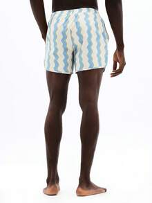 SUMWON 波浪条纹泳裤，松紧腰带，沙滩度假夏季泳池短裤 - 彩色 - 查看 2