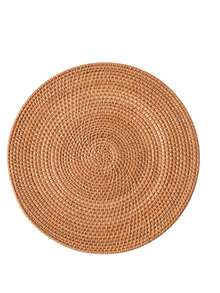 2 PIEZAS Alfombrilla de comedor de ratán hecha a mano, posavasos de té circular simple japonés de color marrón, resistente al calor y aislante, adecuado para mesas de comedor y mesas de café - Marrón - Ver 6