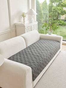 灰色棋盘格沙发套 防水防滑 坐垫保护 现代家居装饰 弹力贴合 可机洗 四季皆宜 - 深灰色 - 查看 6