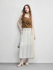 CUCCOO BIZCHIC 女士时尚优雅方头高跟凉鞋，适合办公室、居家及其他场合，春夏款 - 杏色 - 查看 6