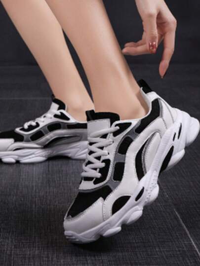 Vate 女士休闲运动厚底运动鞋，时尚户外百搭