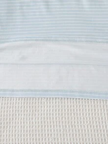 2pcs Women Summer Cute Cartoon 3D Dog Print Striped Round Neck Short Sleeve Loose Casual Pajama Set - Blue - View 9