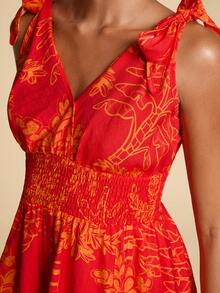 Travachic Women's Printed Waist Tie Jumpsuit, Suitable For Summer Vacation - Pink - View 7