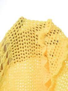 Swim Mod Áo hai dây nữ kiểu dáng trễ vai, thắt eo, có bèo nhún, thích hợp cho kỳ nghỉ biển. - Vàng nhạt - Xem 9