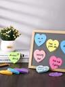 8 Pack Heart Shape Sticky Notes, 8 Bright Colorful, 30 Sheets/Pad Self-Adhesive Note Pads Student Message Sticky Notes, Back To School