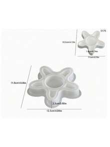 DIY海洋系列硅胶模具 - 海星、贝壳和小鱼形状，适用于树脂、环氧树脂和石膏烛台 - 白色 - 查看 6