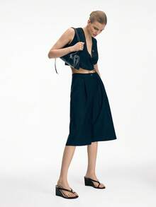 Mnmlis 女士纯色时尚百搭坡跟凉鞋，适合日常穿着 - 黑色 - 查看 3