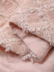 DAZY Women's Plaid Textured Round Neck Pullover Puff Sleeve Elegant Blouse, Suitable For Spring And Autumn - Pink - View 8