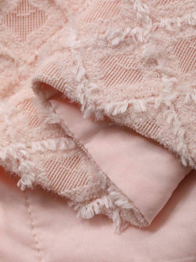 Women's Plaid Textured Round Neck Pullover Puff Sleeve Elegant Blouse, Suitable For Spring And Autumn