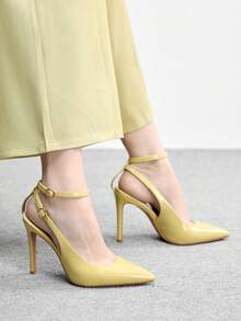 CUCCOO BIZCHIC New Versatile Pointed Toe Women's High Heels For Christmas Spring Shoes - Light yellow - View 4