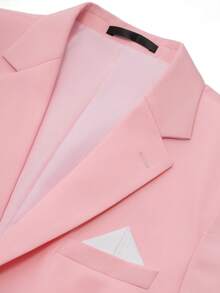 Manfinity Bizformal 男士西装外套 - 粉色 - 查看 5