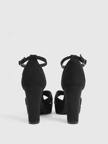 CUCCOO LuxiPop Women Heeled Sandals Valentine's Day - Matte Black - View 4