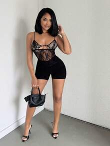 Alexandranx New Sexy Lace Black Camisole Top - Black - View 1