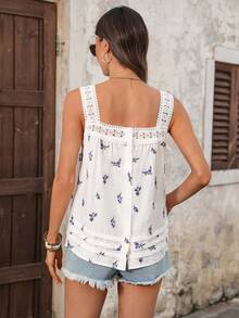 EMERY ROSE Áo kiểu nữ tối giản cổ vuông không tay, áo mùa hè, áo đi nghỉ mát, áo thường ngày cho nữ, áo trắng cho nữ, áo đi chơi, áo không tay cho nữ, áo mùa hè cho nữ, áo kiểu mùa hè cho nữ, áo thường ngày cho nữ, áo mùa hè cho nữ. - trắng - Xem 2