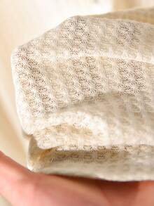 CosyJoli Plus Size Women's Casual T-Shirt, Waffle Knit Top, Button Front Top, Women's Going Out , Women's Casual , Vintage Top Women Spring Casual Vacation Women Spring T-Shirt For Women - Beige - View 6