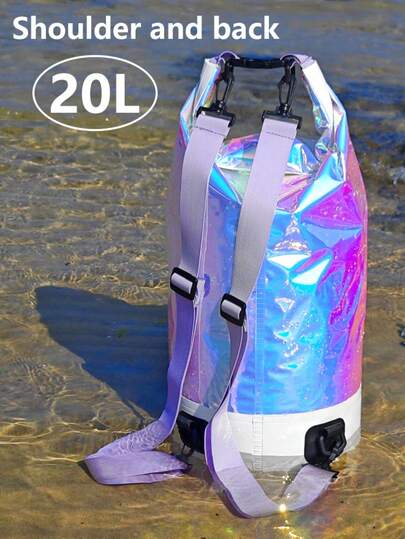 10升/20升彩色防水干袋 - 双提手/肩带设计游泳装备包，配备多功能扣环系统 - 双肩背/漂浮式，泳池、冲浪、皮划艇、海滩和沙滩必备配件