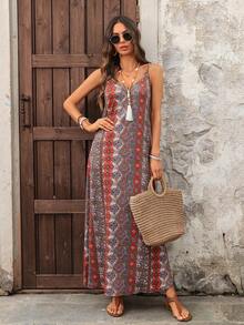 EMERY ROSE 复古印花无袖女式连衣裙 - 彩色 - 查看 7