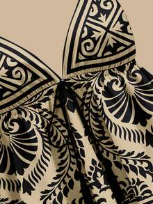 Travachic Women's Casual Vacation Bohemian Floral Print Tie Waist Camisole,Summer Outfits,Beach Outfits,Going Out Tops,Vacation Outfits Women - Multicolor - View 3