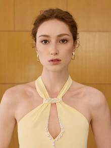 MOTF PREMIUM 交错式耳环，简约百搭，时尚优雅，轻盈奢华的法式风格耳环 - 金色 - 查看 5