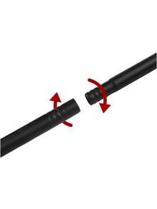 黑色可调节伸缩窗帘杆套装，含支架，16毫米直径金属杆，现代简约风格，适用于轻薄纱窗帘，可用于浴室、厨房、咖啡厅等场所，安装简便，适合家居装饰、公寓和客厅。 - 彩色 - 查看 14