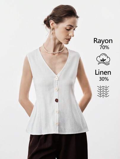 Aalyst 女士春夏外套，优雅时尚，适合新年、情人节、复活节、母亲节、中东婚礼、职场、浪漫假期等场合，亚麻镂空刺绣系带A字无袖夹克，白色