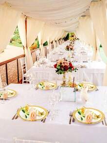 48/100pcs 7-Inch And 9-Inch Gold Foil Edge Paper Plates, Disposable White Paper Plates, Suitable For Birthday, Wedding, Christmas, New Year, Bridal Shower Party - Gold - View 8