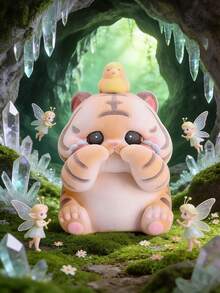 POKOJA LAND POKOJA LAND 1/6PCS New Design Clumsy Tiger Blind Box Resin Craft Desk Ornament Cute Animal Collectible Figure For Home Office Decor Festival Gift Idea