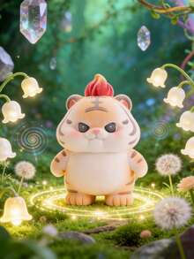 POKOJA LAND POKOJA LAND 1/6PCS New Design Clumsy Tiger Blind Box Resin Craft Desk Ornament Cute Animal Collectible Figure For Home Office Decor Festival Gift Idea