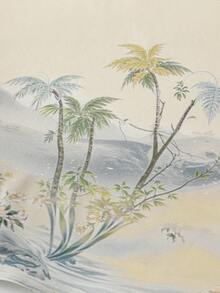 Olithes Women's High Waist Elegant Fashion Versatile Draping High-End Chinese Style Landscape Painting Print Tie Waist Skirt - Khaki - View 4