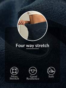 Flexra Women's High Waist Wide Leg Loose Casual Versatile Jeans - Dark Wash - View 3