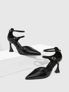 CUCCOO SZL Women's Pointed Toe Hollow Out Stiletto High Heel Fashion Pumps Valentine's Day - Black - View 6