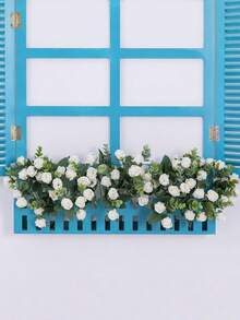 3/5支装仿真花，玫瑰花束，情人节礼物，生日派对装饰，婚礼花篮，新娘手捧鲜花，家居装饰，餐厅，卧室，窗台，花瓶，装饰品，新年装饰，户外花园，开学季 - 純白色 - 查看 5