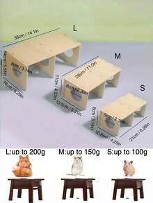 1个木制仓鼠松鼠躲藏屋，刺猬木制栖息地，也适用于豚鼠、龙猫 - 彩色 - 查看 11