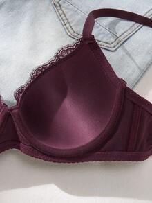 DesireSculpt 2pcs Women's Underwire Lace Bras, Sexy & Comfortable Lift And Support - Multicolor - View 4