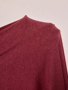 Doze Lane Plus Size Casual American Style Turndown Collar Short Sleeve Loose Soft Pajama Set - Burgundy - View 7