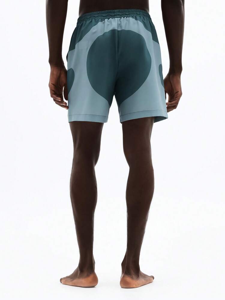 Board Shorts With Geometric Heart Pattern