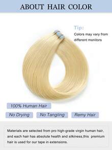 20 chiếc 50 gram băng dính tóc nối bằng tóc thật 18 inch Remy tóc nối màu 613 tóc vàng thời trang băng dính tóc nối, băng dính tóc thật thêm độ dài cho đám cưới - S613 - Xem 4