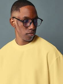 SUMWON 宽松短袖针织T恤，版型宽松，适合春夏日常穿着，圆领设计。 - 黃色 - 查看 4