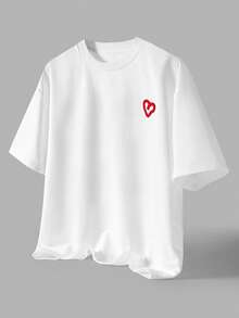 TOKVUE Áo thun nam tay ngắn cổ tròn in chữ đơn giản, năng động - trắng - Xem 3