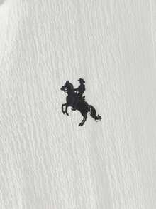 HIMLAND Men's Knight Embroidery Short Sleeve Casual Commuter Polo Shirt - White - View 4