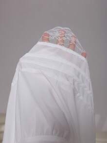 Solflare Plus Size Women Solid Color Elastic Waist Ruffle Hem Casual Skirt - White - View 6