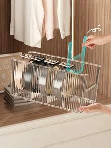 2pcs/1pc Acrylic Waist Belt Organizer Box, Suitable For Wardrobe And Drawers - With Adjustable 3 Compartments And Stackable Design, Wardrobe And Drawer Storage, Can Store Ties, Belts, Jewelry - Multicolor - View 3