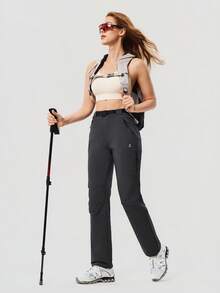 OutZeal Women Outdoor Pants Camping Hiking Water-Resistant Slim-Fit Adjustable Belt With Multi Pockets - Dark Grey - View 6